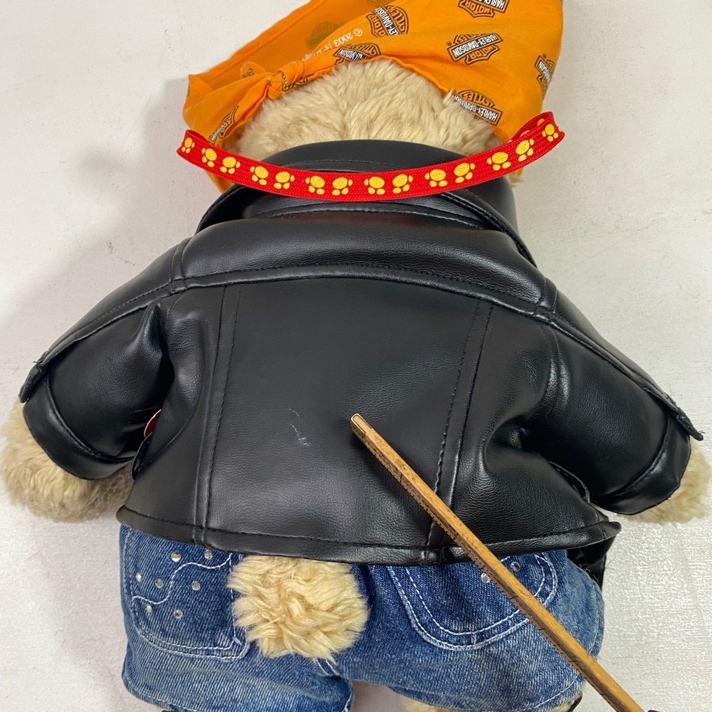 Build-A-Bear Harley Motorcycle Biker Chick Bear "Miss Kitty" Leather Jacket 18" - Picture 7 of 13
